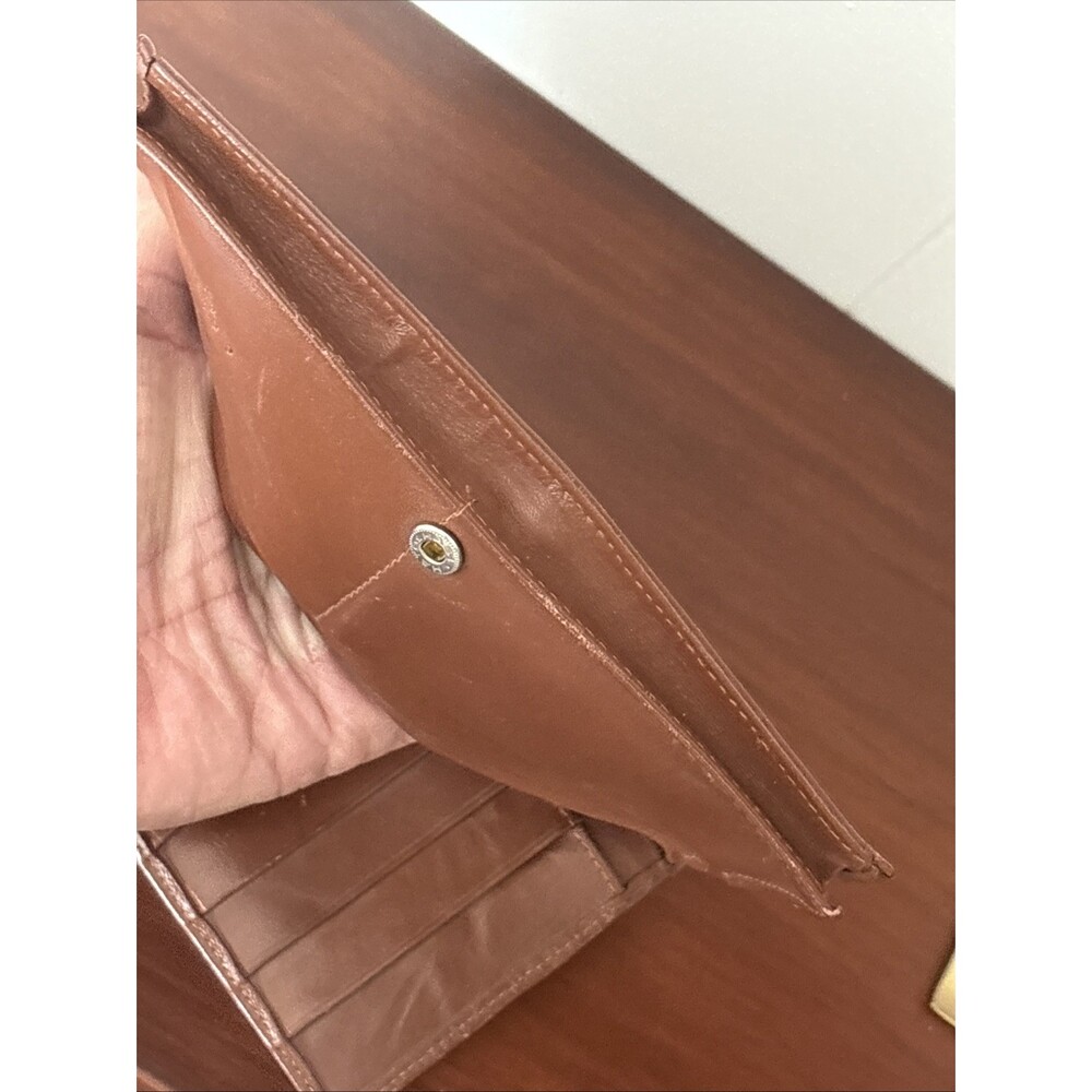 Celine Paris Long Wallet Macadam Brown Bi Fold Snap Coated Canvas Leather Trim - Picture 16 of 16